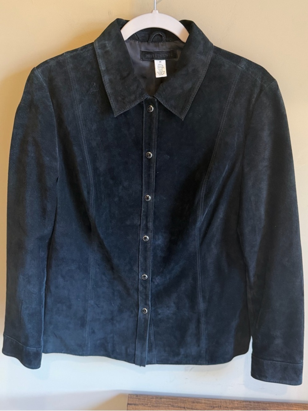 VTG 100% Suede Leather Investments  Jacket Sz M Western Cowgirl Barn Chore Boho